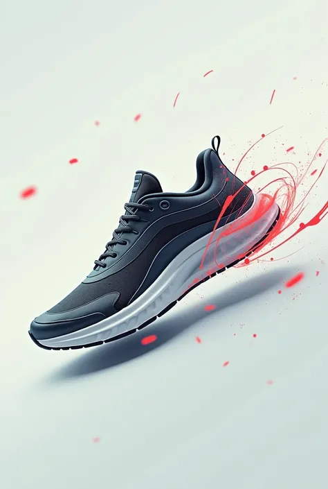 It represents a realistic sports shoe with a silhouette, dynamics as if it were in motion. silhouette. You can add lines that simulate speed or energy,that have different backgrounds from different scenarios. 