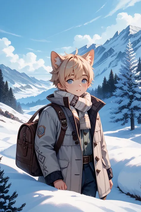  Shota　Wolf ears　winter　 muffler