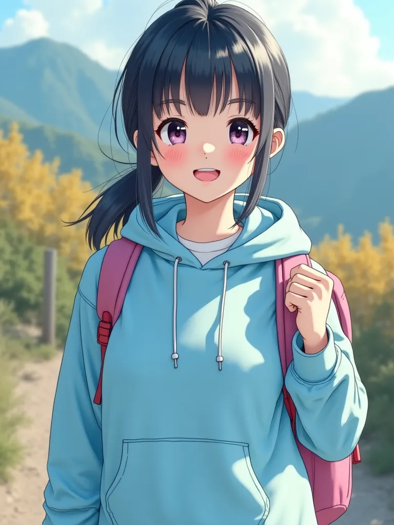   elementary school studentの女の子,  top quality made of straw , 8k,  Japanese Woman Photo  , ,  Kindergarten teacher ,    black hair ,, (( fluffy)), ((big breasted)),  light blue clothes,  light blue clothes,,   best smile , make your eyes bigger, Shining Ha...