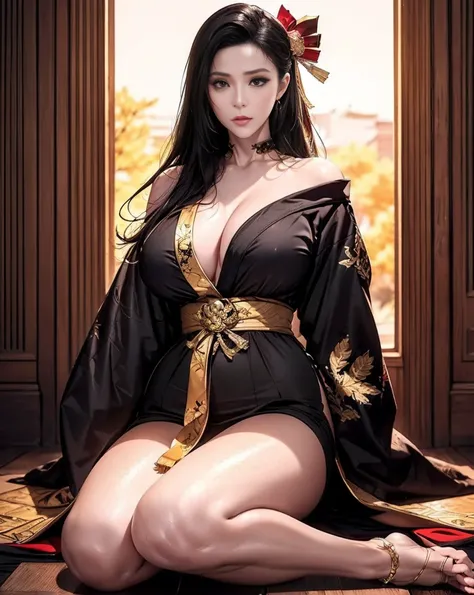 (8K ultra HD photorealistic:1.6), (masterpiece details:1.5), (((divine beauty))),(subsurface scattering:1.5), miko outfit (pure silk base:1.4/gold-thread embroidery:1.3), kneeling worship pose (fabric gravity folds:1.6), moonlight refraction (torii shadow ...