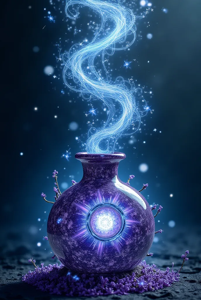 "Create an abstract, mystical design for a male pen name, 'The_Wandering_Ink.' The image should feature an enchanted ink bottle with swirling, glowing ink emanating from it. Surround the ink with soft, ethereal patterns and symbols that evoke a sense of wo...