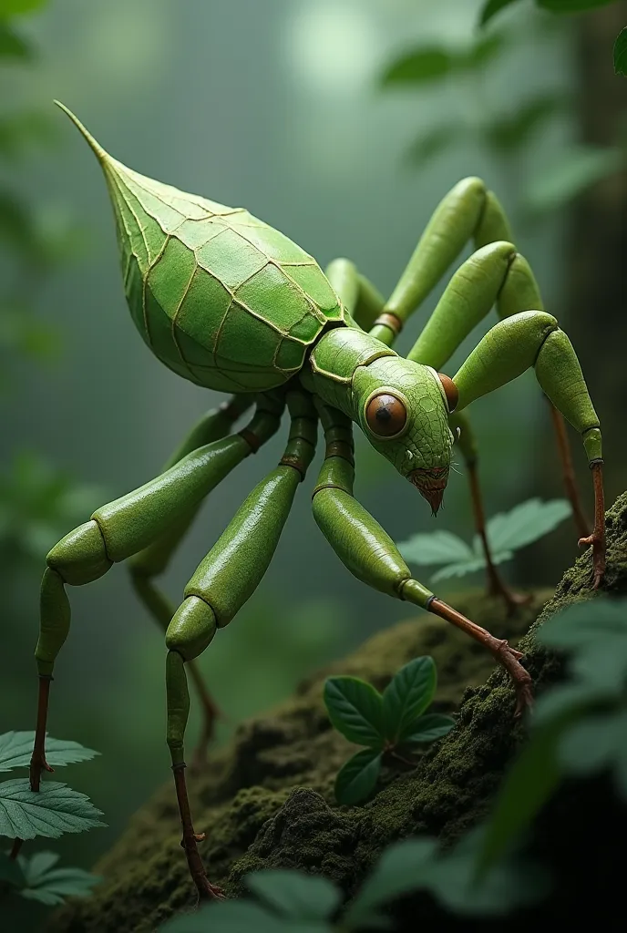 So, but that it has greenish colors and that it returns a little to the shape of a spider., But let it now be a combination of spider and mantis 