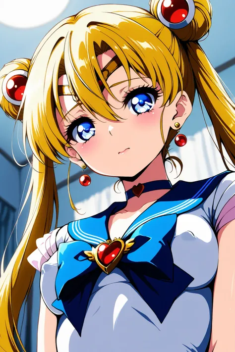 reia_kosu,1 female,solo,pretty,
supersailormoon,

double bun,blonde hair,twintails,
hair between the eyes,

blue eyes,big eyes,drooping eyes,long eyelashes,sleepy eyes,

midium breast,nipple,looking at viewer,

extreme close-up under the chest,
low angle,
...