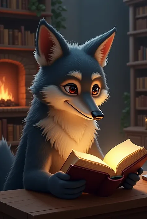 Have this wolf from UPNFM read a book while he smiles