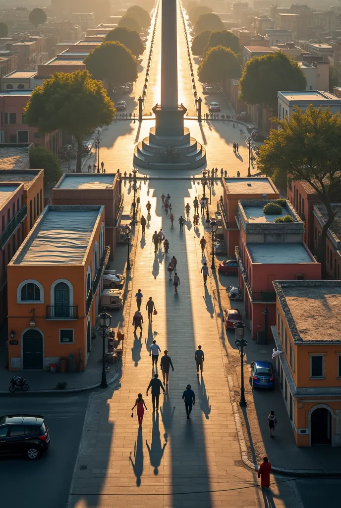 image: Vista aérea del Monumento a la Bandera al atwithdecer]
Voice-over: "Roswithio... our city,  Our Story , our people."

[image: Merchants opening their businesses, greeting customers]
Voice-over: "Every store is a dream, a story that deserves to be to...