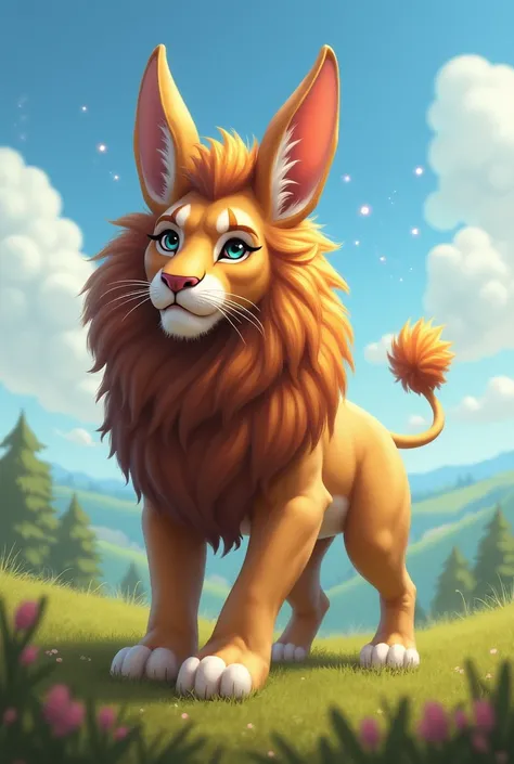 A LION FUSED WITH A RABBIT