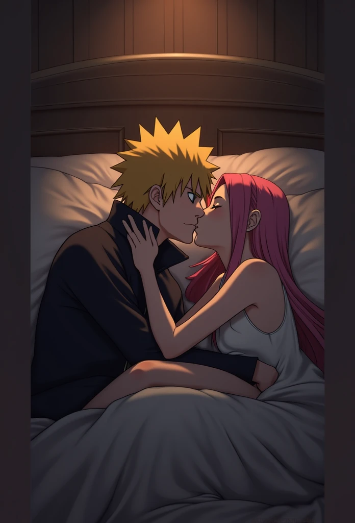 Do Naruto and Sakura kissing in bed and Sasuke watching angrily