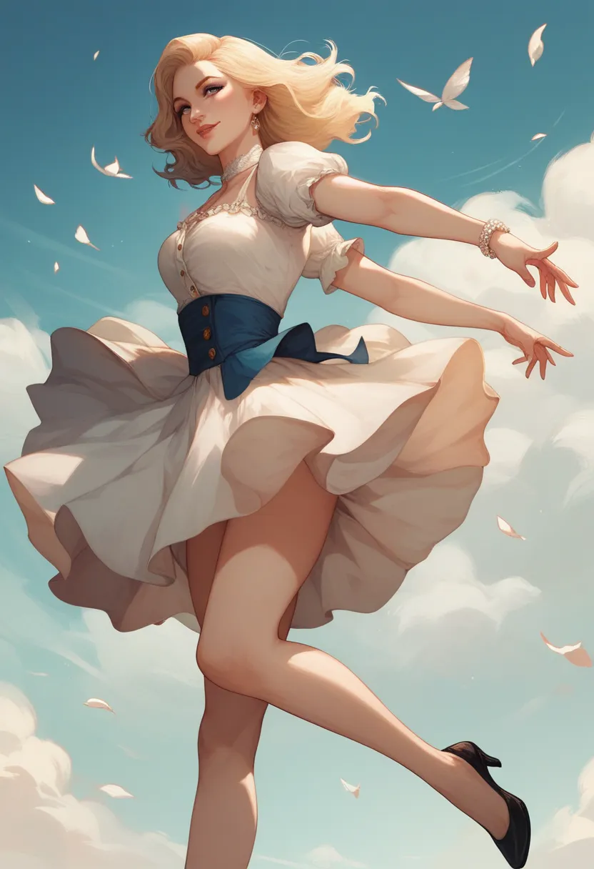 MaoMao from anime Kusuriya no Hitorigoto, in a dress, Marilyn Monroe reference, wind lifting the skirt up.