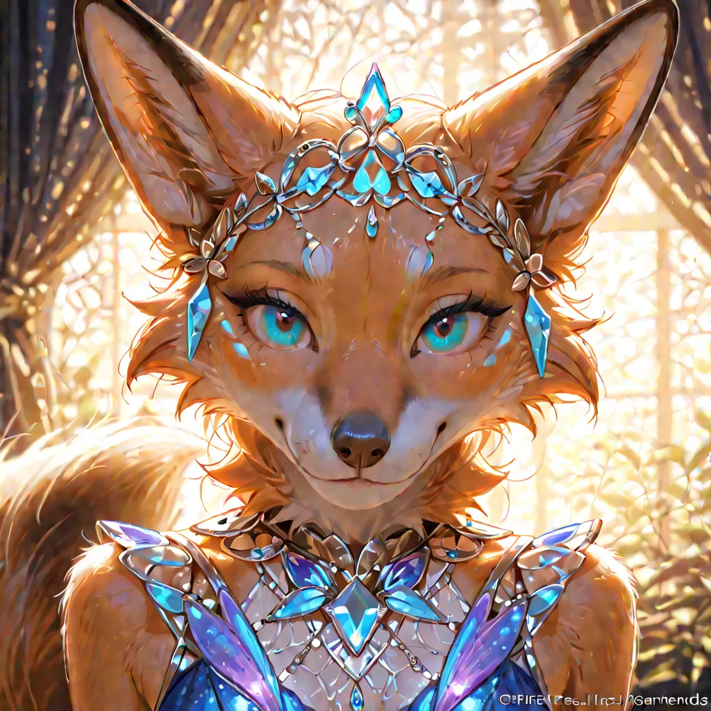 Art style, furry ,  furry, fox, female, 8k, ultra, detailed ,  realistic ,  hair, lush tail 