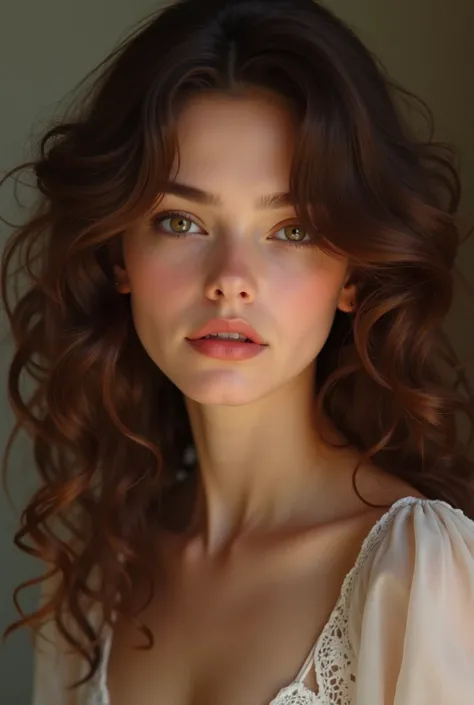 curly-haired brunette woman  
