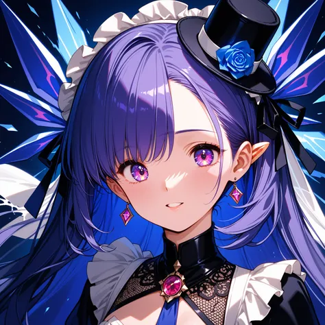 (Intricate:1.5), (ultra detailed:1.3), (super fine illustration), (extremely detailed CG), (minihat:1.2\tulle\((see-through)) blue long ribbon)\blue rose:1.2\frill:1.4, BREAK, 1girl\gothic dress\((see-through)) veil, (masterpiece:1.2), (bestquality:1.2), (...