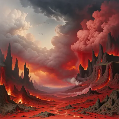 sky of blood in hell background