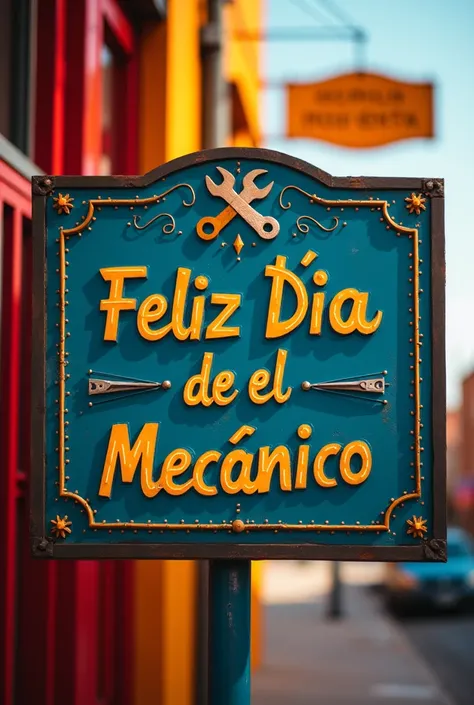 sign that says : Happy Mechanic's Day.  in Spanish 