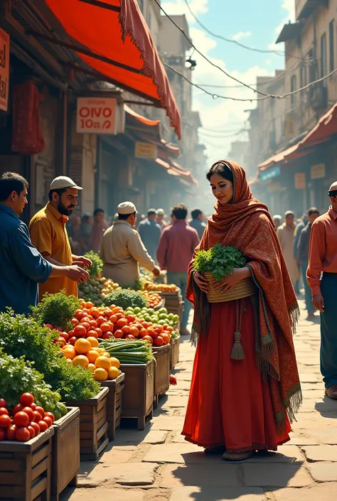 Umm Kulthum is selling vegetables on the roadside