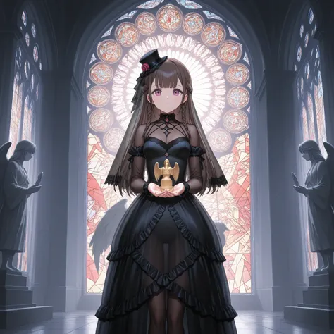 (Intricate:1.5), (ultra detailed:1.3), (super fine illustration), (extremely detailed CG), (minihat:1.2\tulle:1.2), BREAK, 1girl\braids\gothic dress\((see-through)) veil, (masterpiece:1.2), (bestquality:1.2), (gorgeous:1.5), (delicate:1.3), (maximalism:1.3...