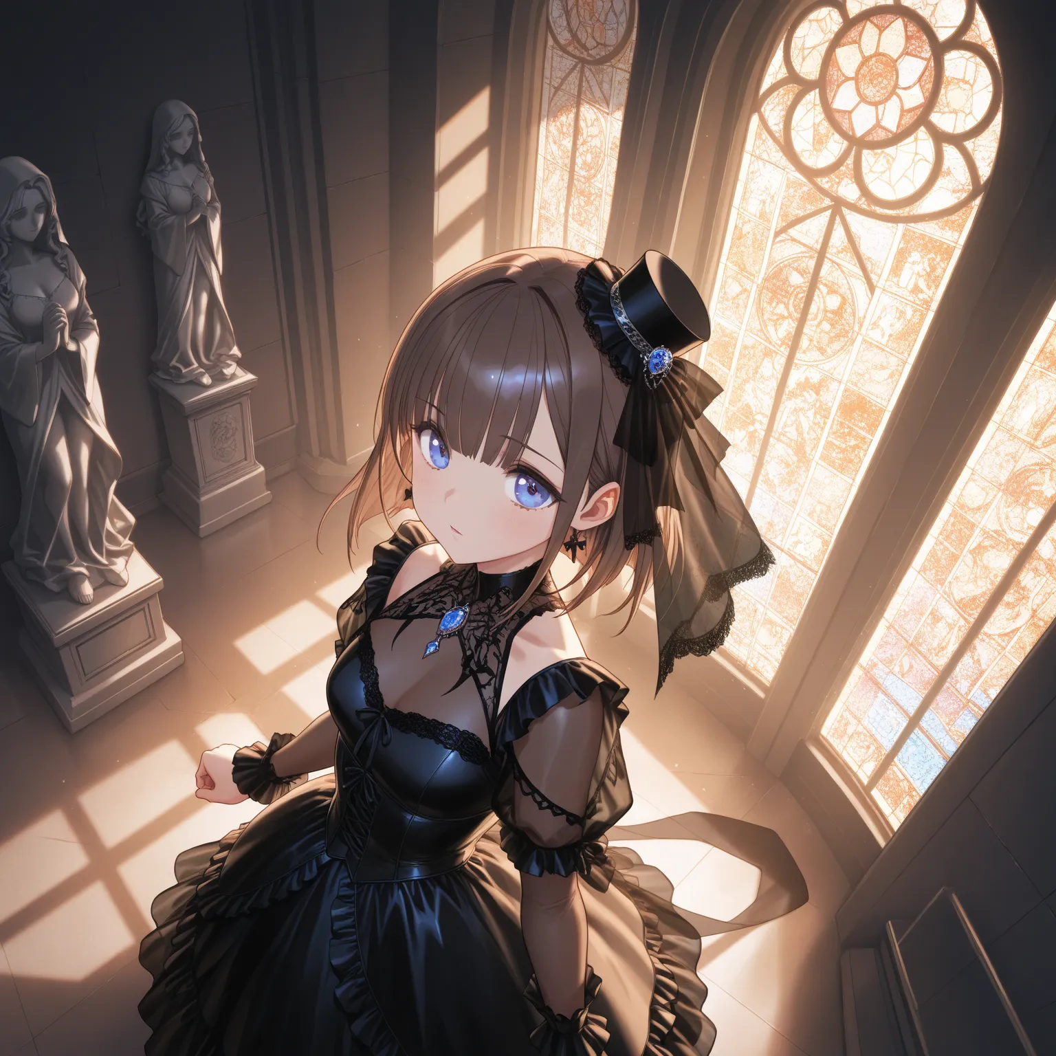 (Intricate:1.5), (ultra detailed:1.3), (super fine illustration), (extremely detailed CG), (minihat:1.2\tulle:1.2), BREAK, 1girl\blond\gothic dress\((see-through)) veil, (masterpiece:1.2), (bestquality:1.2), (gorgeous:1.5), (delicate:1.3), (maximalism:1.3)...