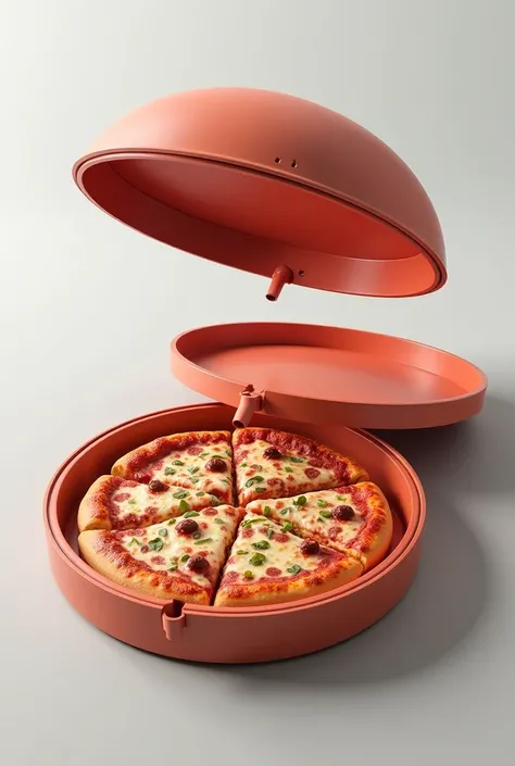 Make a pizza rotary packig that shape as the pizza and safe it 