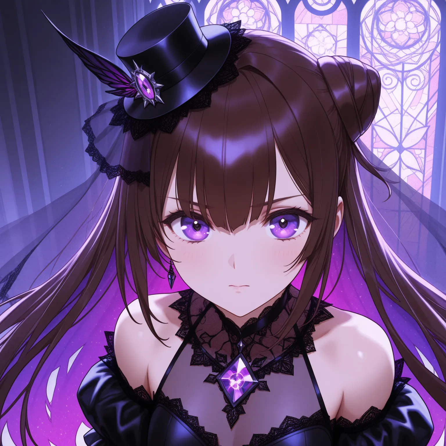 (Intricate:1.5), (ultra detailed:1.3), (super fine illustration), (extremely detailed CG), (minihat:1.2\tulle:1.2), BREAK, 1girl\Unique hairstyle\random hair color\gothic dress\((see-through)) veil, (masterpiece:1.2), (bestquality:1.2), (gorgeous:1.5), (de...