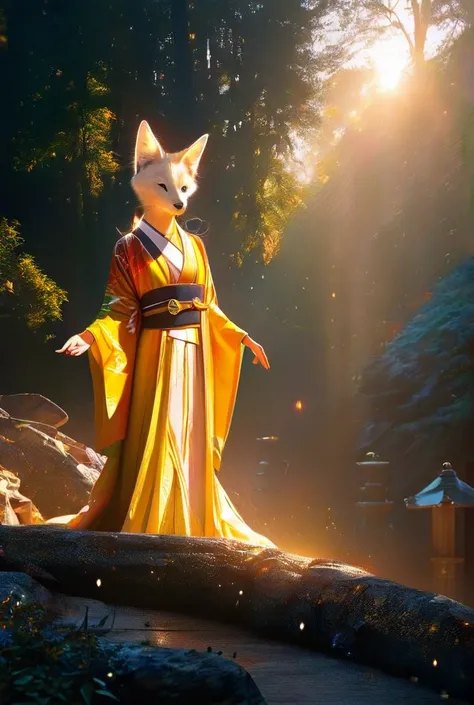 beauty，Fox tribe，Wearing a Kimono