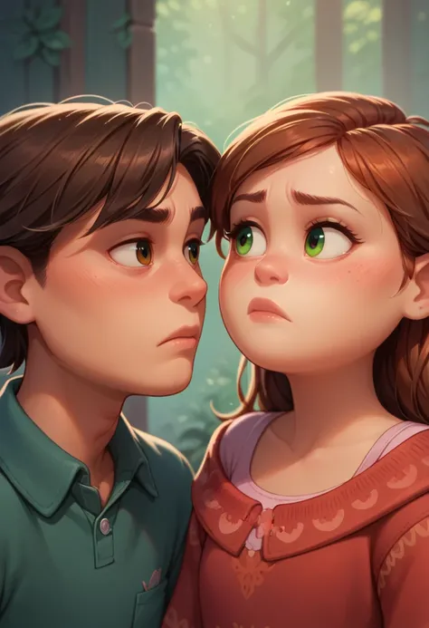  Girl with green eyes . And the boy with the brown eyes. staring at each other