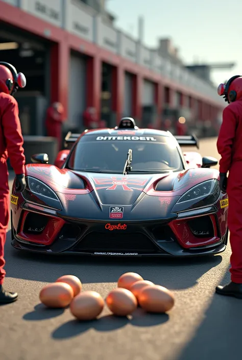 Stock car unloading egg
