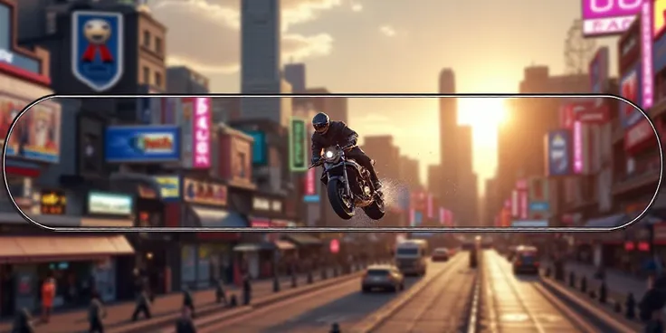 JUMPING MOTORCYCLE. city. sunset