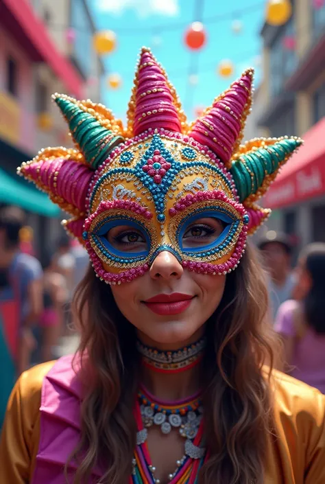 Carnival image with mask, Colored by Volkswagen Faria car dealership written Faria Grande 