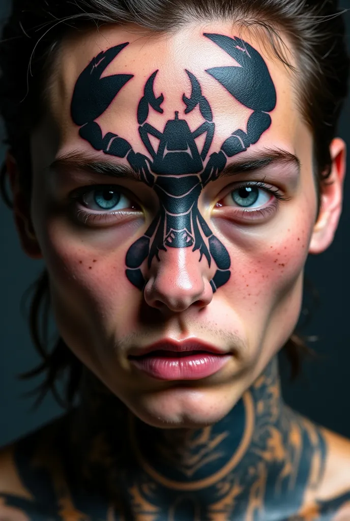 Scorpion zodiac on the face