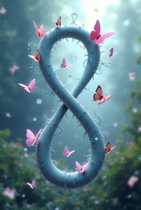 Infinity symbol with butterflies 
