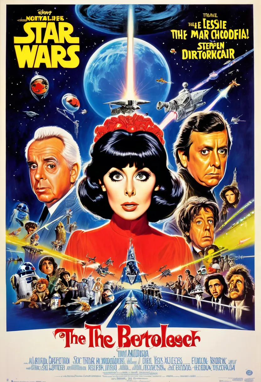  movie poster style  ,  Tim Burton, Pedro Almodóvar,   Alfred Hitchcock  , Disney Pixar,   Stephen King   ,  Festive erotic gore , The Beatles, Mel Brooks, Leslie Nielsen,.  , terror,  Science Fiction , star wars, star travel 


 



















