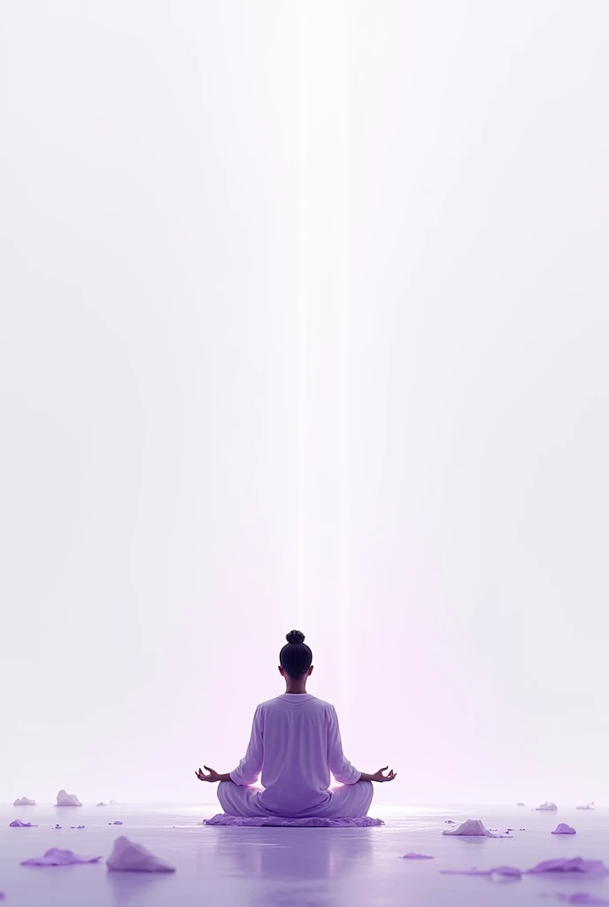 Meditate minimalist purple on a white background