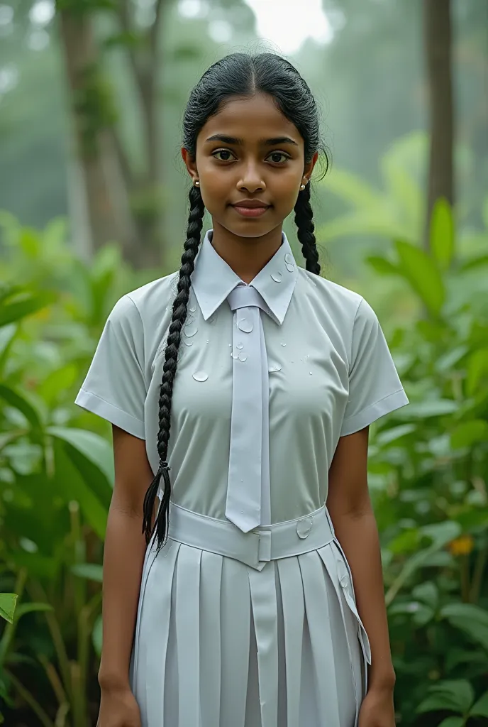 lanka school girl wet white uniform