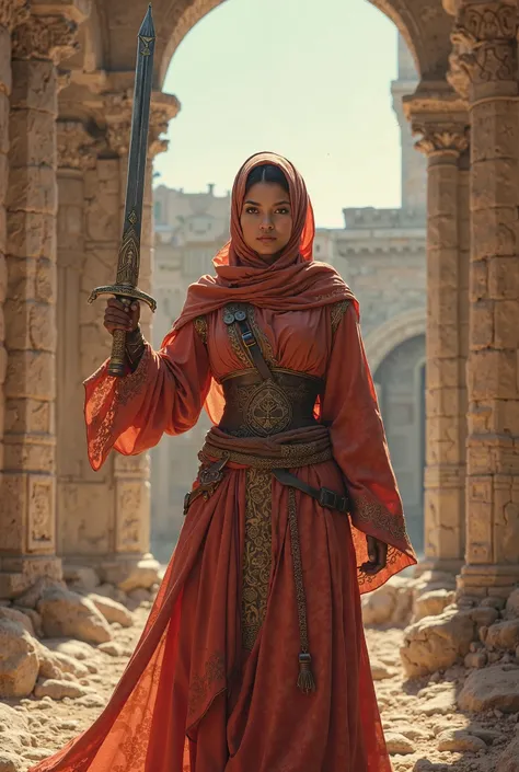 Hijabi holding sword 