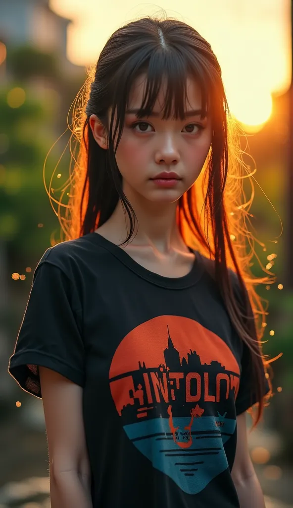  high quality images , 3D 8K,  taken with the highest quality camera , the camera , Fuji Camera , ,   use the highest quality and most modern images.. ,The best images and colors  ,  Asian girl with a round face  , There is a yakusa tattoo   ,  wearing a b...