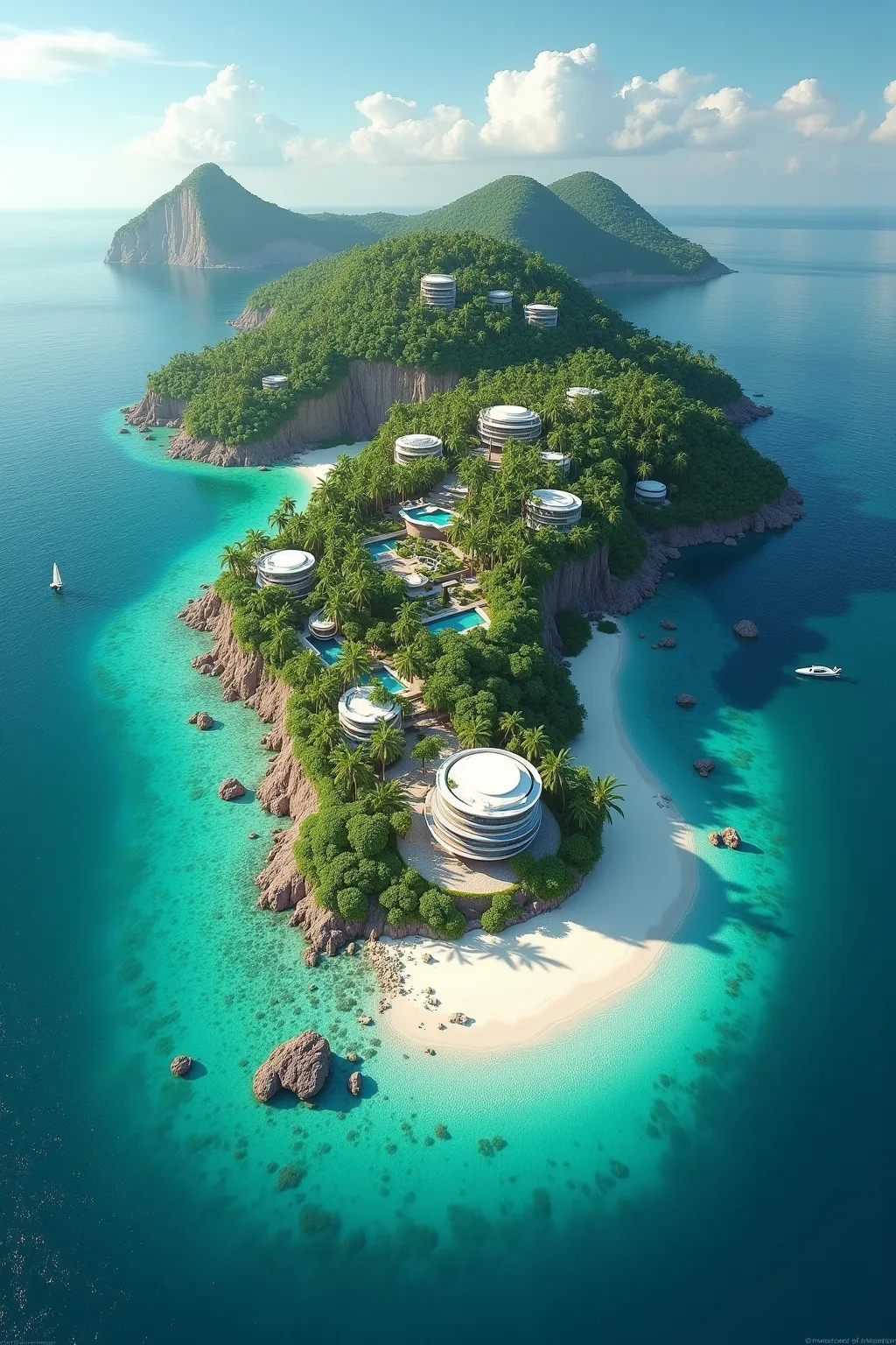 Show me the most exclusive island, a place where only trillionaires can live.