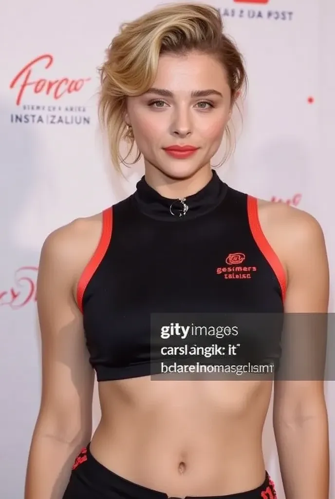 chloé short hair abs wears a two piece tank top flirt ultra detailed