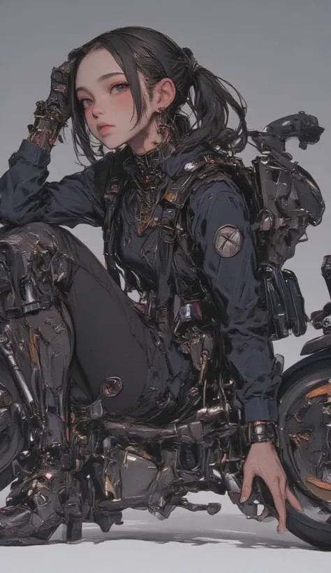 Anime characters with big sills,  cyberpunk art by Russell Dongjun Lou,  pixiv contest winner, Analytical Arts,  stylish cyberpunk mechanoid 、  anime robot is an organic  ,  braids、Pigtails、 Cyberpunk Anime Girl Mecha , かわいいcyborg girl, digital  Cyberpunk ...