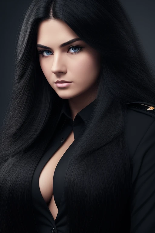 jet black hair,most very long hair,most very lion hair,most very wolf hair,most very frizzy hair,coarse hair,most very spread hairstyle,thick hair,fluffy hair,most very heavy weight hair,hair covering left eye,heavy looking hairstyle,most very voluminous h...