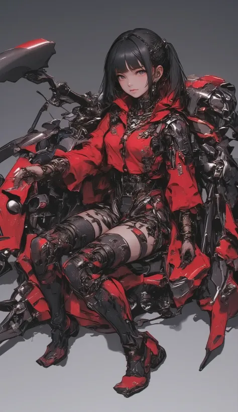 Anime characters with big sills, stylish cyberpunk mechanoid , anime robot is an organic , Cyberpunk Anime Girl Mecha , cute cyborg girl, braids、Pigtails、 digital Cyberpunk Anime Art , Cyborg Merchant Girl, amazing character design , beautiful rob...