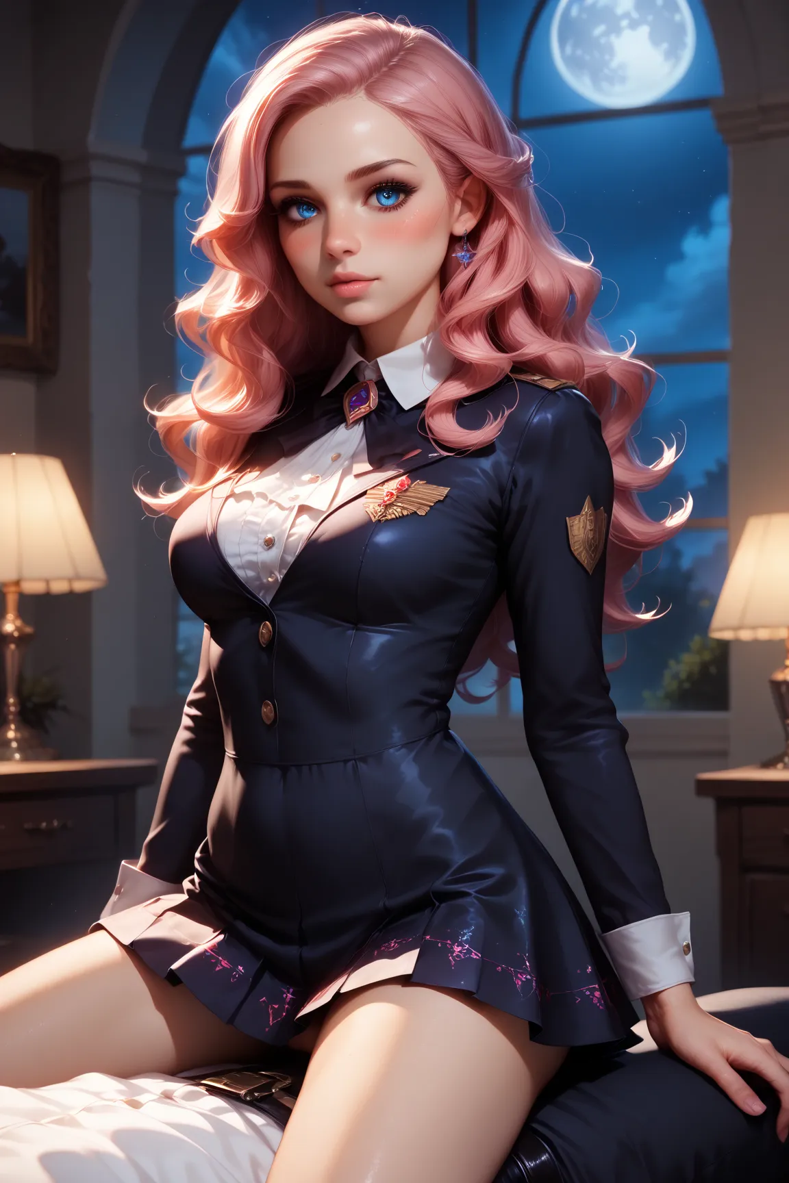 , How, Expressiveh, realistic,  1 girl, Accent lighting, Brightness, masterpiece,  best quality,  1 girl,  long blond wavy hair , blue eyes, riding uniform, (masterpiece:1.4),  best quality, ((realistic)), high quality, extremely detailed, ( image:1.05), (...