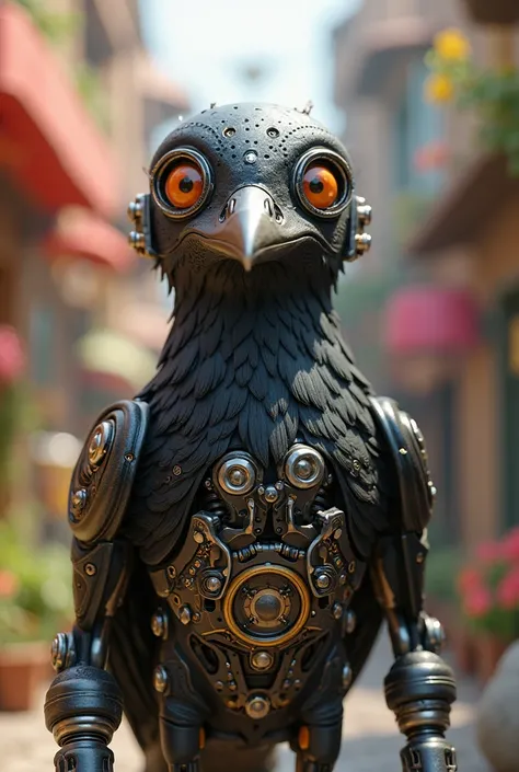 Create a character a talking mechanical crow named Viktor well Pixar cartoon