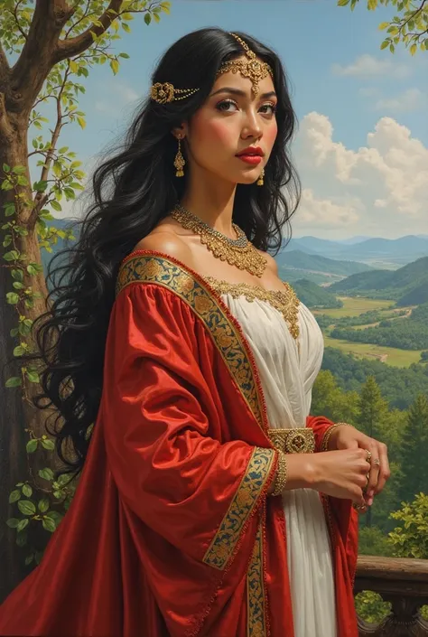 realism painting of flerida alone, the strong and independent Persian princess, symbolizes courage, loyalty, and unwavering love from the storyflorante at laura from the philippines