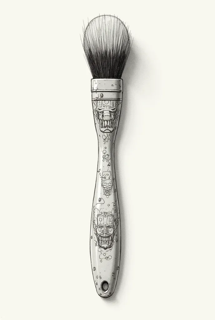 Sketch of a brush with a replaceable head that has illustrations of transformers on the handle of the brush for a “small” , the idea is that it is sustainable and so as not to discard all the brush and only change the NON-ELECTRIC head