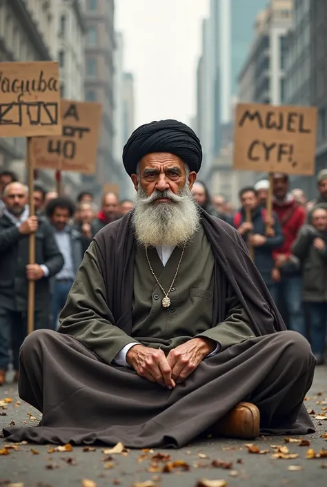 An Iranian cleric eating Occupy