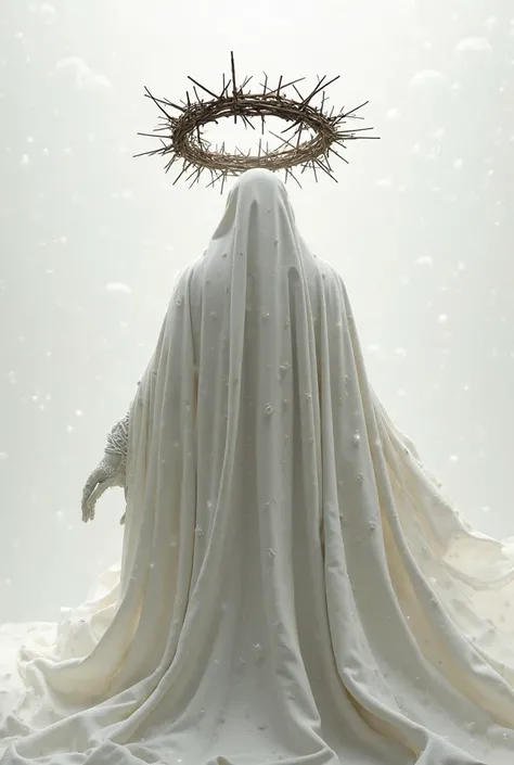 Image of a crown of thorns with a cloak at the same time and with a white background