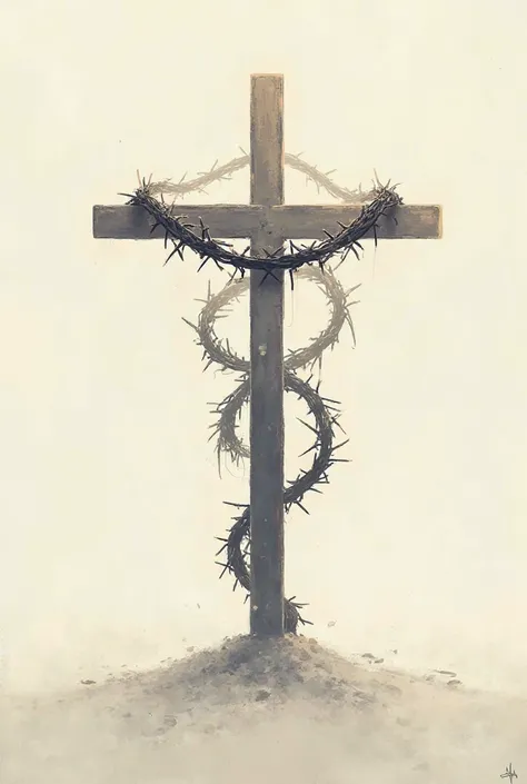 Image of a crown of thorns plus cross equals love equation