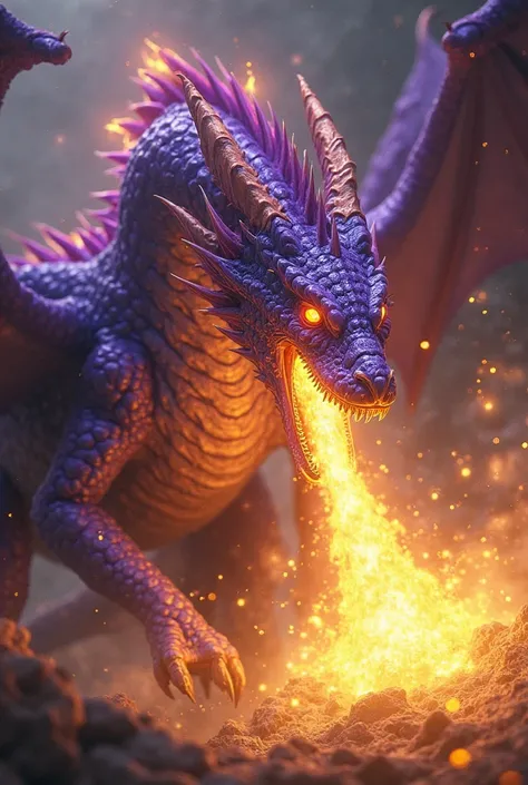 Purple Dragon Bringing Out Golden Fuergo 