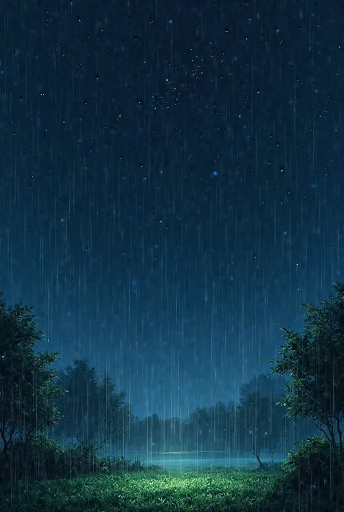 Rain in the yard starry sky