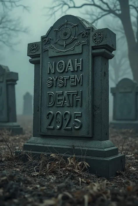 Tomb that says Noah System death 2025