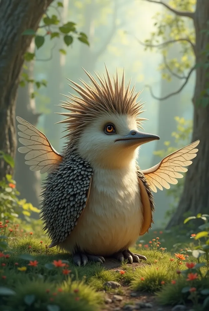 Hybrid animal hedgehog and bird 